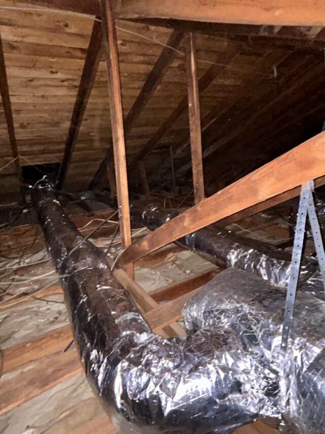 The ductwork was installed in the attic!