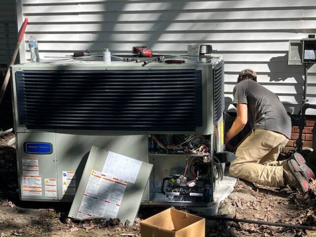 The new unit is in place and ready for hookup!